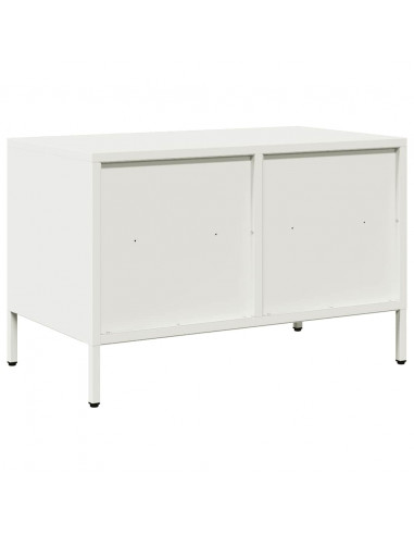 Mobile TV Bianco 68x39x43,5 cm in Acciaio Laminato a Freddo