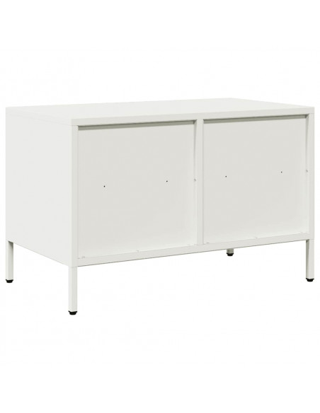 Mobile TV Bianco 68x39x43,5 cm in Acciaio Laminato a Freddo