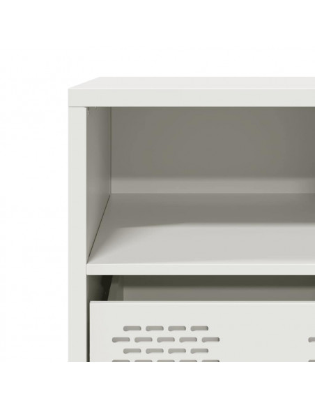 Mobile TV Bianco 68x39x43,5 cm in Acciaio Laminato a Freddo