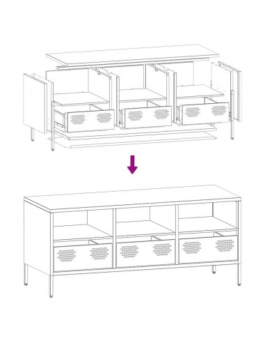 Mobile TV Giallo Senape 101,5x39x43,5 cm in Acciaio
