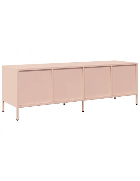 Mobile TV Rosa 135x39x43,5 cm in Acciaio Laminato a Freddo
