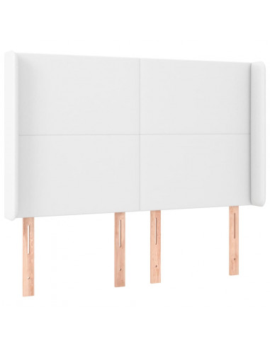 Testiera ad Orecchio Bianco 147x16x118/128 cm in Similpelle