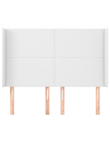 Testiera ad Orecchio Bianco 147x16x118/128 cm in Similpelle