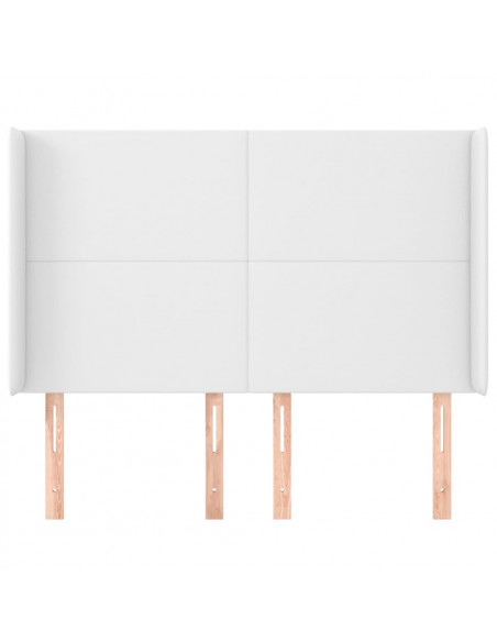Testiera ad Orecchio Bianco 147x16x118/128 cm in Similpelle