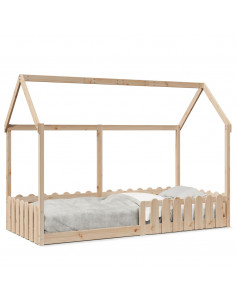 Giroletto Casetta per Bambini 90x200 cm Legno Massello di Pino 2
