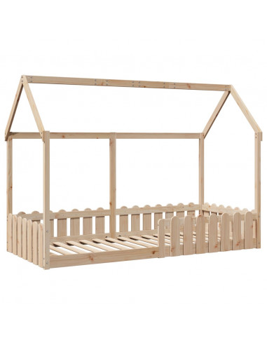 Giroletto Casetta per Bambini 90x200 cm Legno Massello di Pino