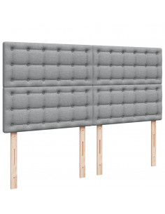 Giroletto a Molle con Materasso Grigio Chiaro180x200 cm Tessuto 2