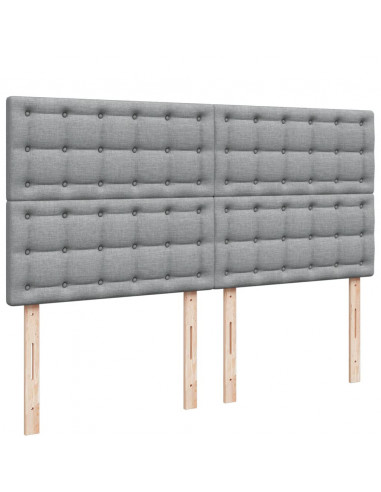 Giroletto a Molle con Materasso Grigio Chiaro180x200 cm Tessuto