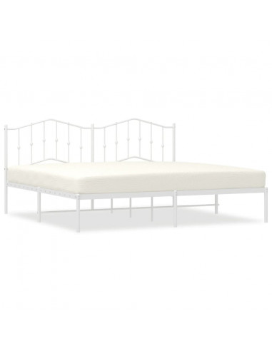 Giroletto con Testiera Metallo Bianco 193x203 cm