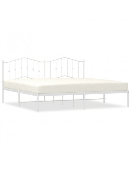 Giroletto con Testiera Metallo Bianco 193x203 cm