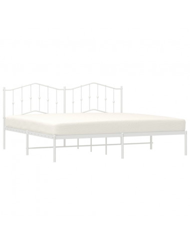 Giroletto con Testiera Metallo Bianco 193x203 cm