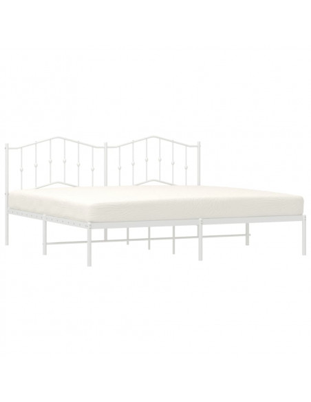 Giroletto con Testiera Metallo Bianco 193x203 cm