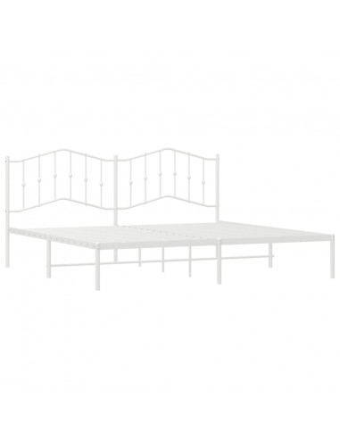 Giroletto con Testiera Metallo Bianco 193x203 cm