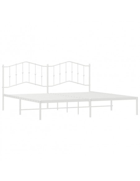 Giroletto con Testiera Metallo Bianco 193x203 cm