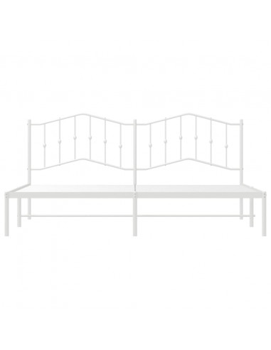 Giroletto con Testiera Metallo Bianco 193x203 cm