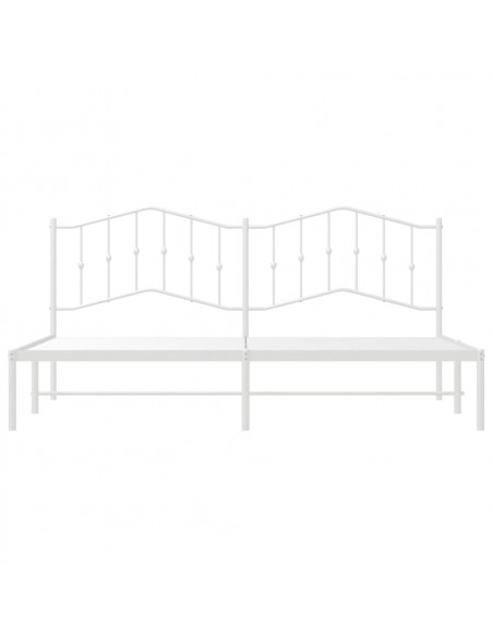 Giroletto con Testiera Metallo Bianco 193x203 cm