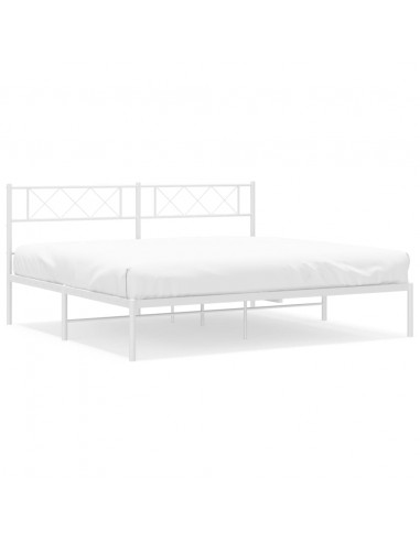 Giroletto con Testiera Metallo Bianco 193x203 cm