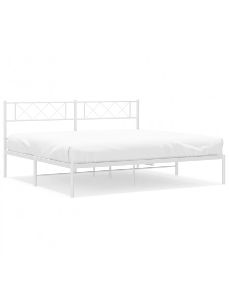 Giroletto con Testiera Metallo Bianco 193x203 cm