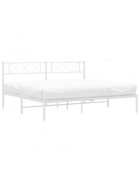 Giroletto con Testiera Metallo Bianco 193x203 cm