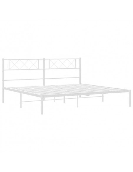 Giroletto con Testiera Metallo Bianco 193x203 cm