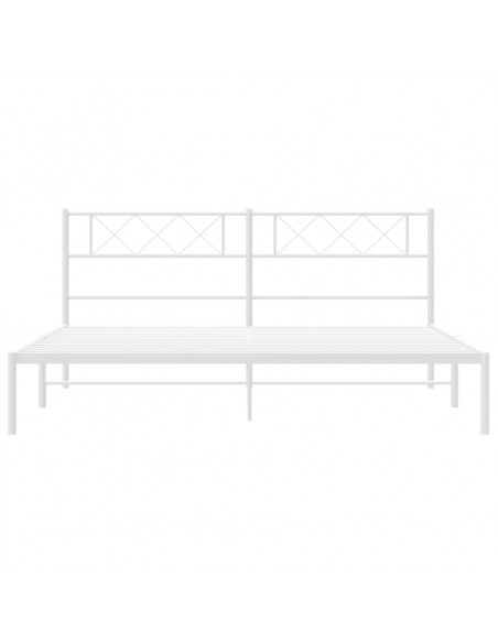 Giroletto con Testiera Metallo Bianco 193x203 cm