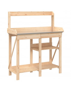 Panca porta Vasi con Ripiani in Legno Massello di Abete 2