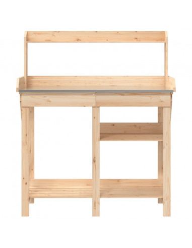 Panca porta Vasi con Ripiani in Legno Massello di Abete