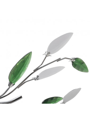 Lampada da Soffitto Verde e Bianco in Cristalli Acrilici 5 E14