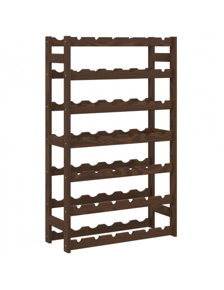 Portabottiglie per 42 Bottiglie Marrone Legno Massello di Pino