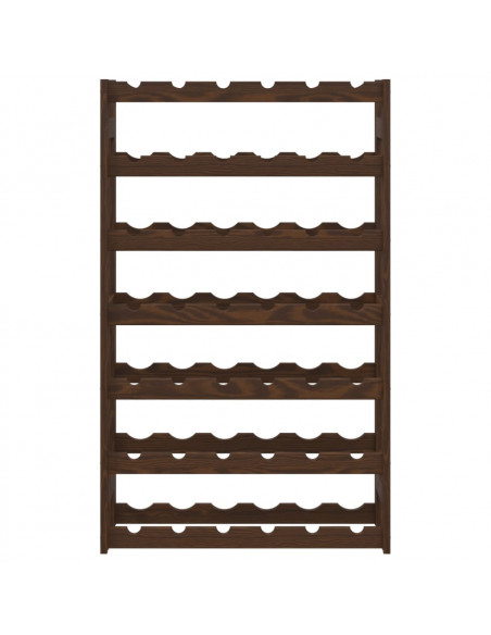 Portabottiglie per 42 Bottiglie Marrone Legno Massello di Pino