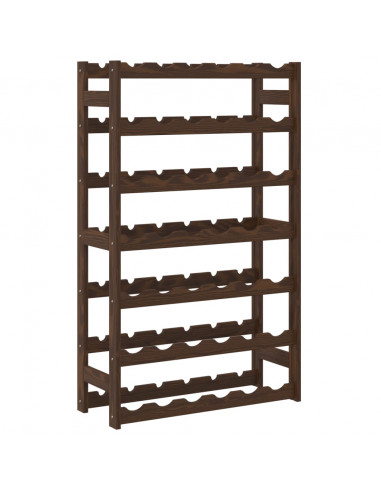 Portabottiglie per 42 Bottiglie Marrone Legno Massello di Pino