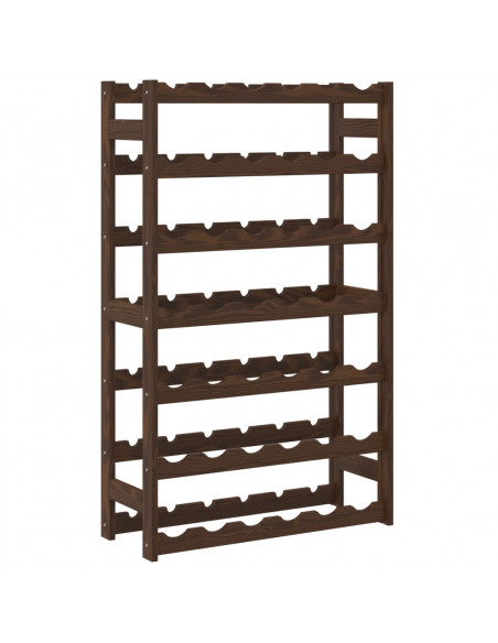 Portabottiglie per 42 Bottiglie Marrone Legno Massello di Pino