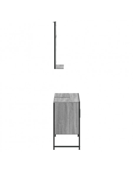Set Mobili da Bagno 2 pz Grigio Sonoma in Legno Multistrato