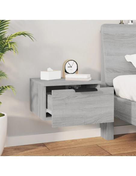 Comodini a Muro 2 pz Grigio Sonoma 34x30x20 cm