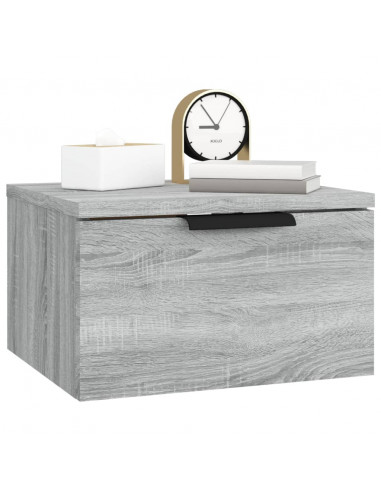 Comodini a Muro 2 pz Grigio Sonoma 34x30x20 cm