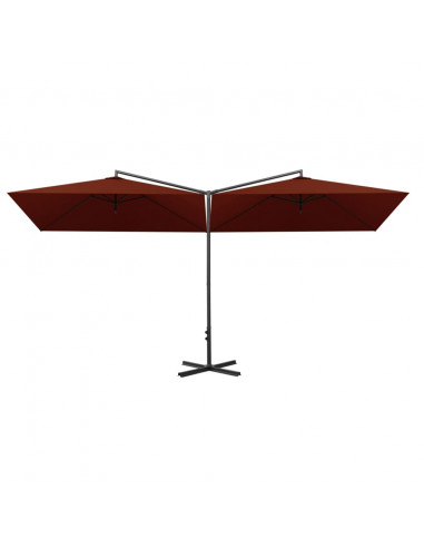 Ombrellone Doppio con Palo in Acciaio Terracotta 600x300 cm