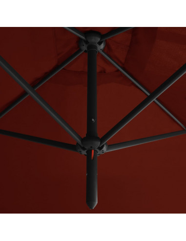 Ombrellone Doppio con Palo in Acciaio Terracotta 600x300 cm