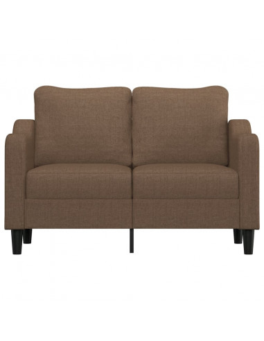 Divano a 2 Posti Marrone 120 cm in Tessuto