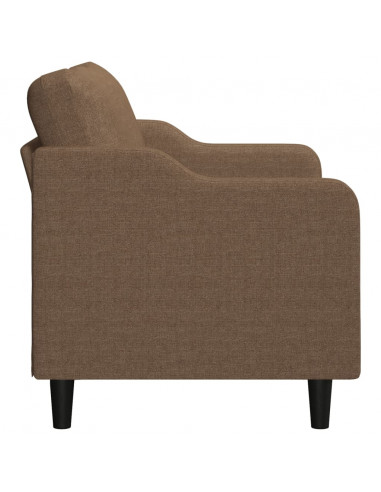 Divano a 2 Posti Marrone 120 cm in Tessuto