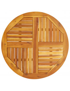 Piano per Tavolo Ø80x2,2 cm Rotondo in Legno Massello di Acacia 2