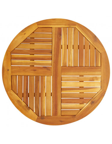 Piano per Tavolo Ø80x2,2 cm Rotondo in Legno Massello di Acacia