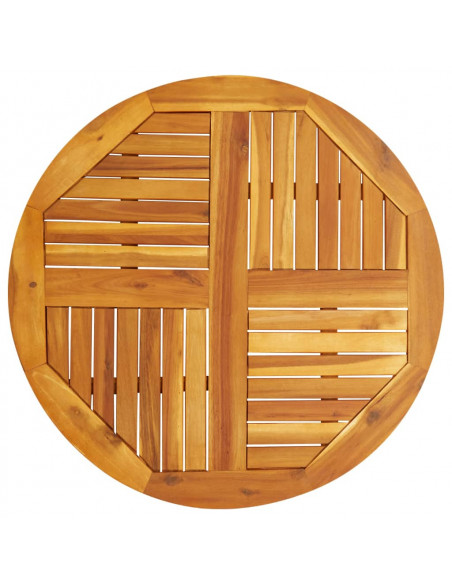 Piano per Tavolo Ø80x2,2 cm Rotondo in Legno Massello di Acacia