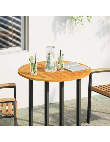 Piano per Tavolo Ø80x2,2 cm Rotondo in Legno Massello di Acacia