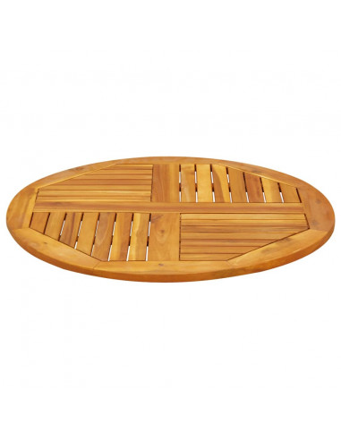 Piano per Tavolo Ø80x2,2 cm Rotondo in Legno Massello di Acacia