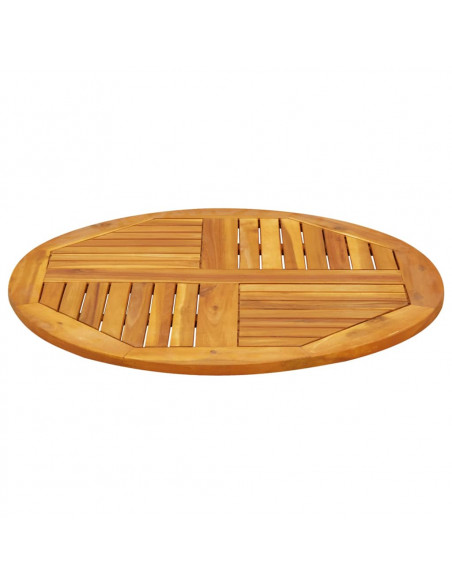 Piano per Tavolo Ø80x2,2 cm Rotondo in Legno Massello di Acacia