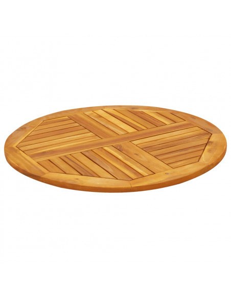 Piano per Tavolo Ø80x2,2 cm Rotondo in Legno Massello di Acacia