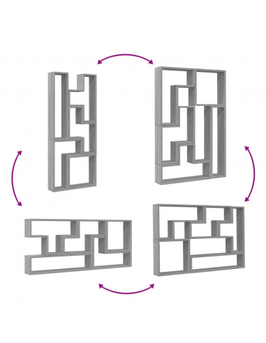 Mensola a Muro Grigio Sonoma 96x12x64 cm in Legno Multistrato