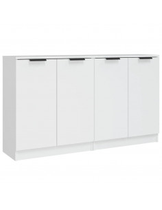 Credenze 2 pz Bianche 60x30x70 cm in Legno Multistrato 2