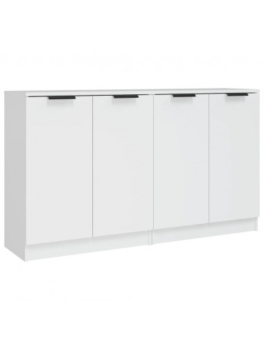 Credenze 2 pz Bianche 60x30x70 cm in Legno Multistrato