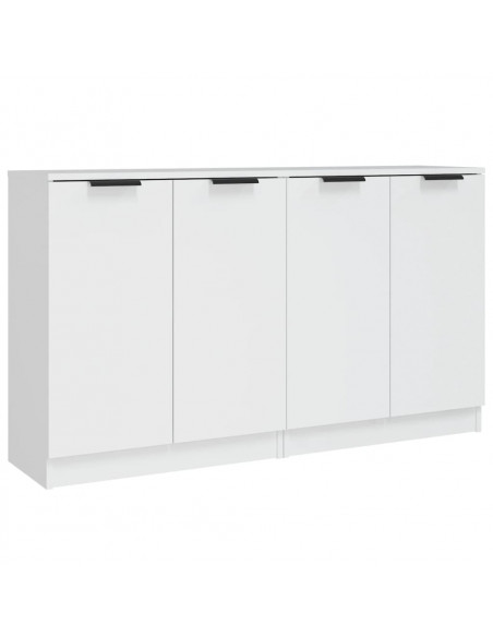 Credenze 2 pz Bianche 60x30x70 cm in Legno Multistrato